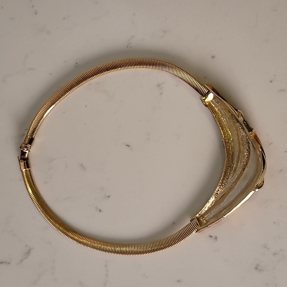 Vintage Gold Tone Omega Necklace Bracelet and Earrings Set - Picture 5 of 11